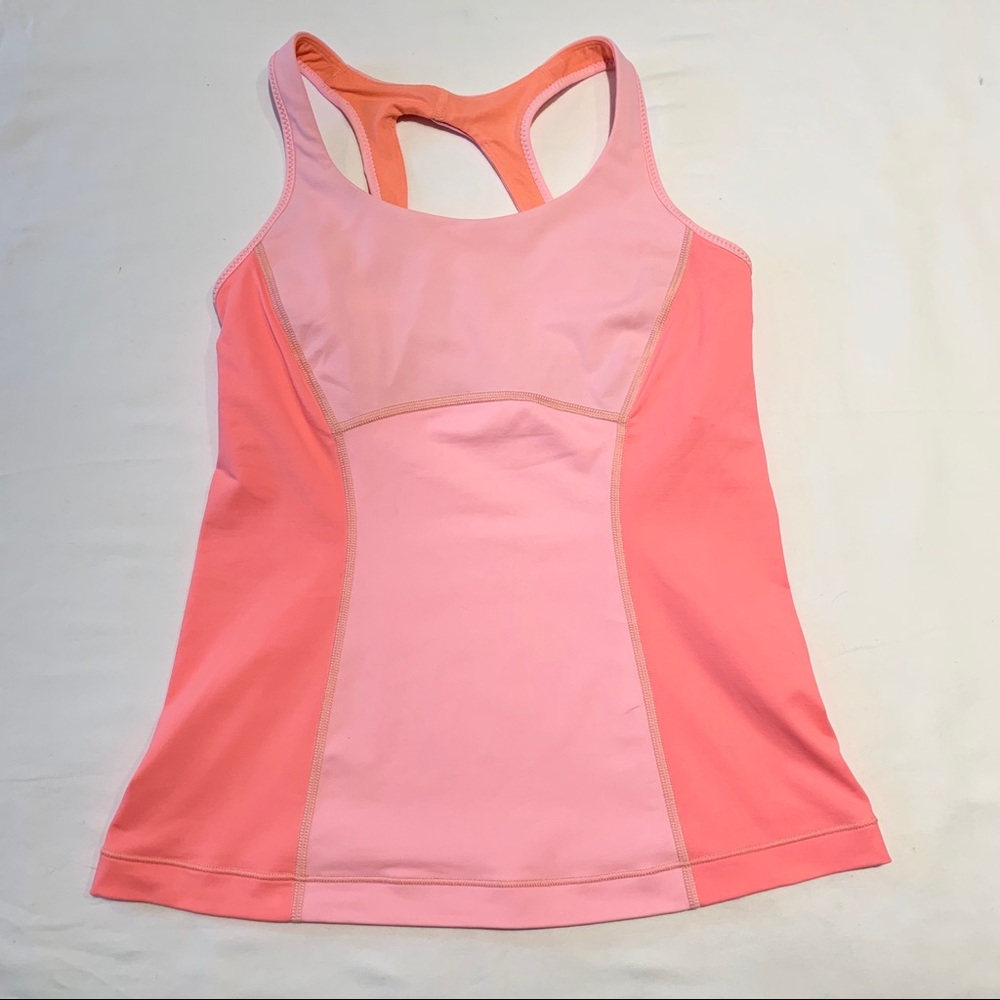 Lululemon Light Pink and Orange Workout Tank